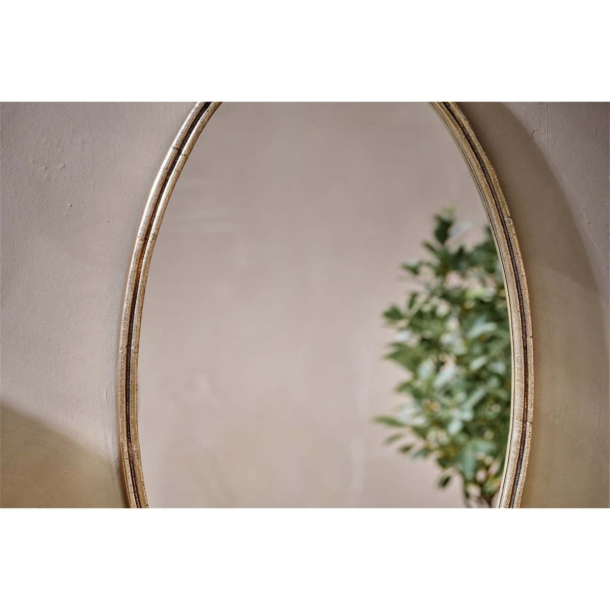 Almora Oval Wall Mirror - Antique Brass