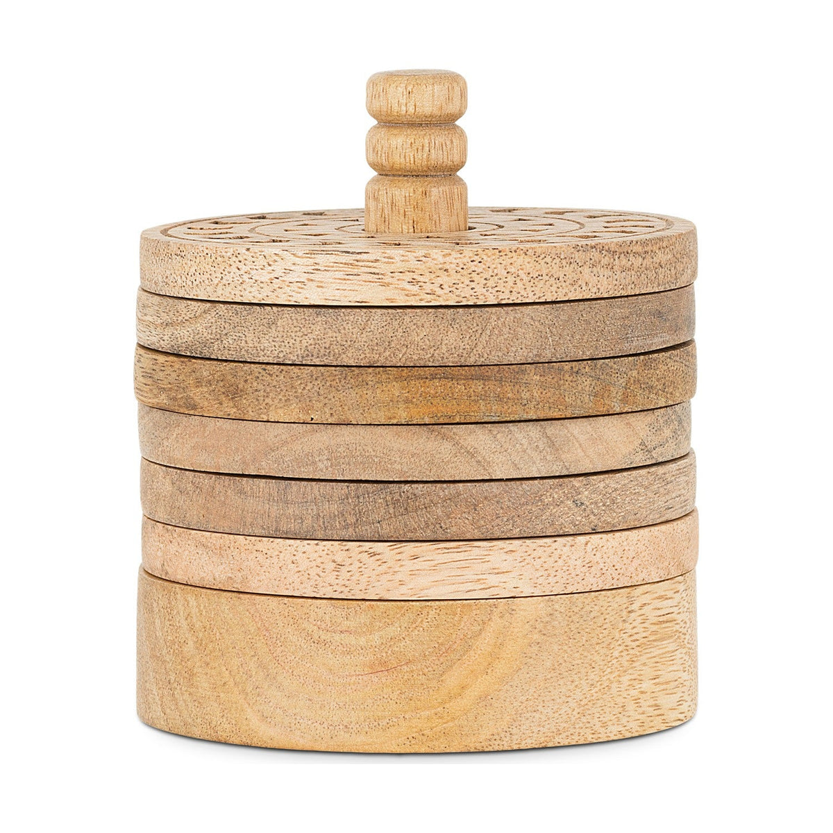 Anali Mango Wood Coasters - Natural - Set of 6