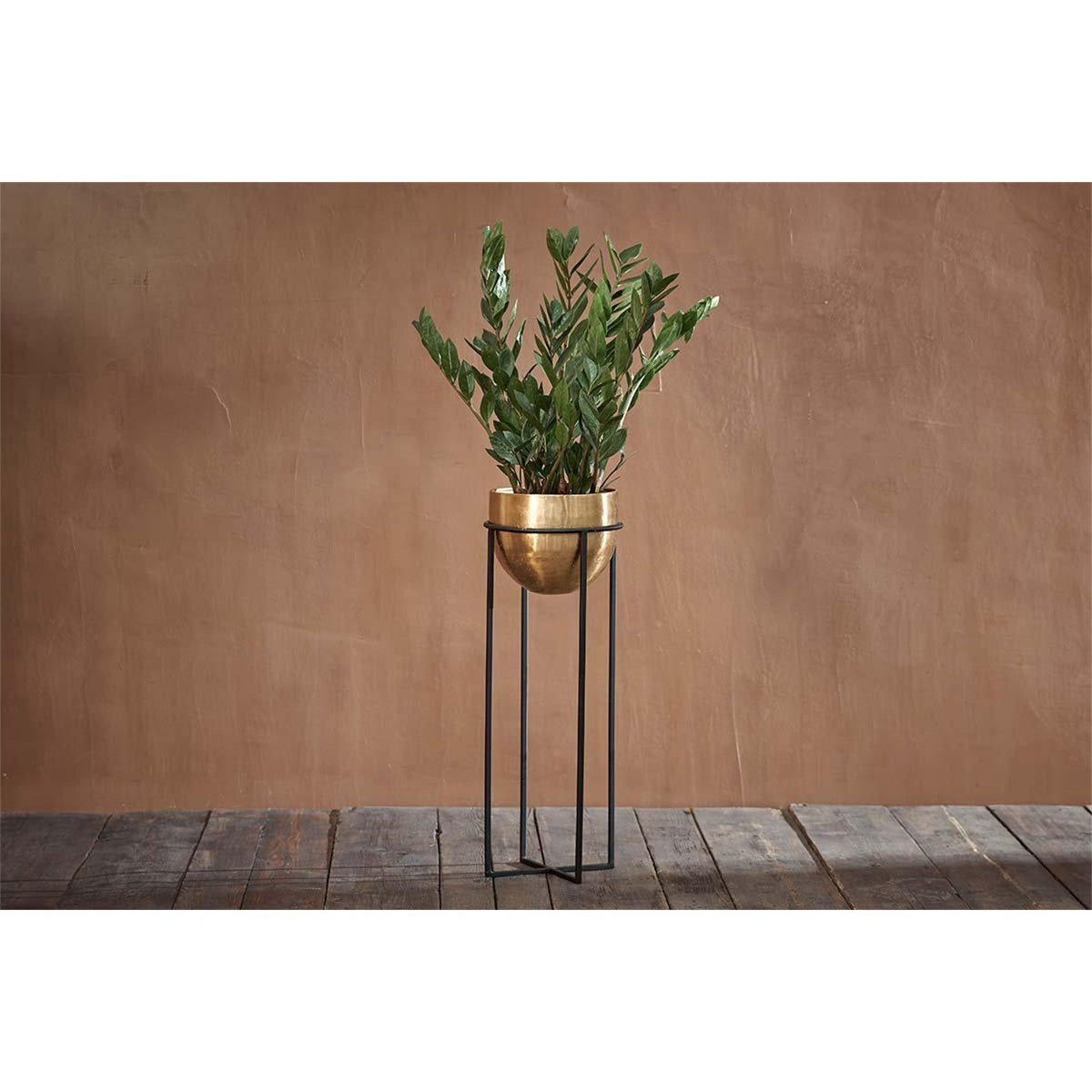 Atsu Large Brass Plant Stand - Antique Brass