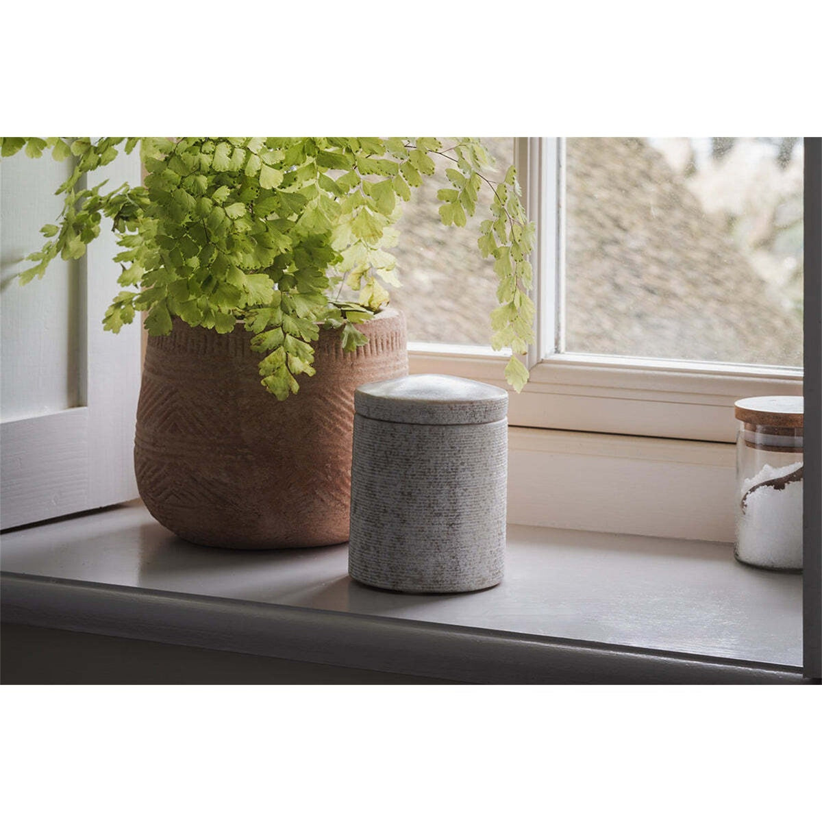 Asana Marble Storage Jar - Grey