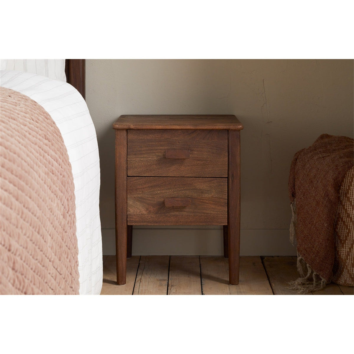 Anbu Acacia Bedside Table - Washed Walnut