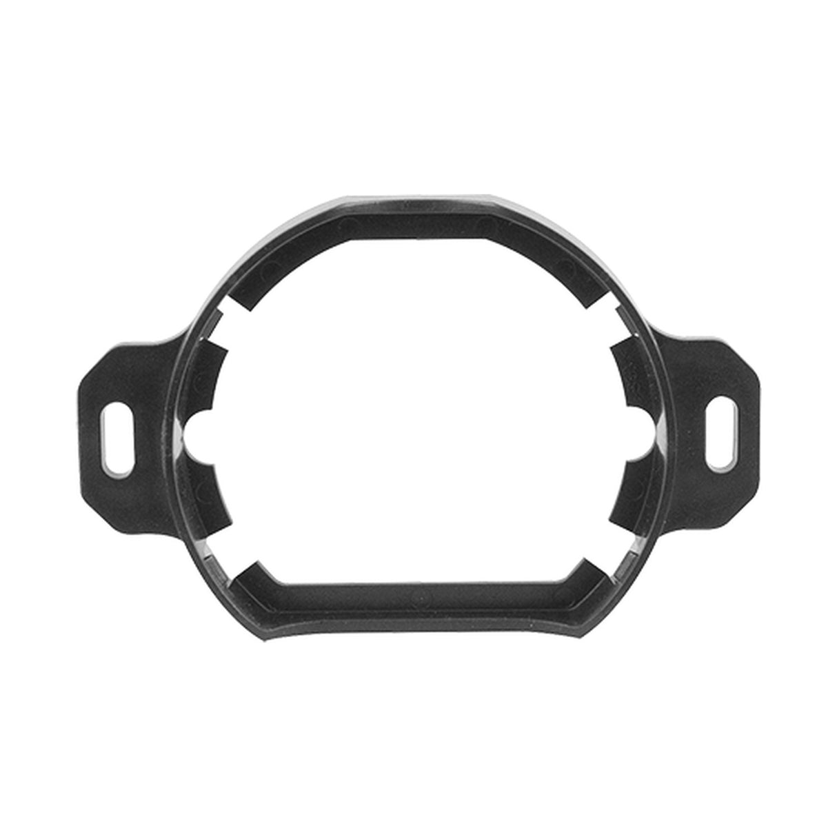 ESP wall mount bracket for deep base BA-DB in flame retardant black ABS, with oval fixing slots on side tabs, shown on a plain white background.