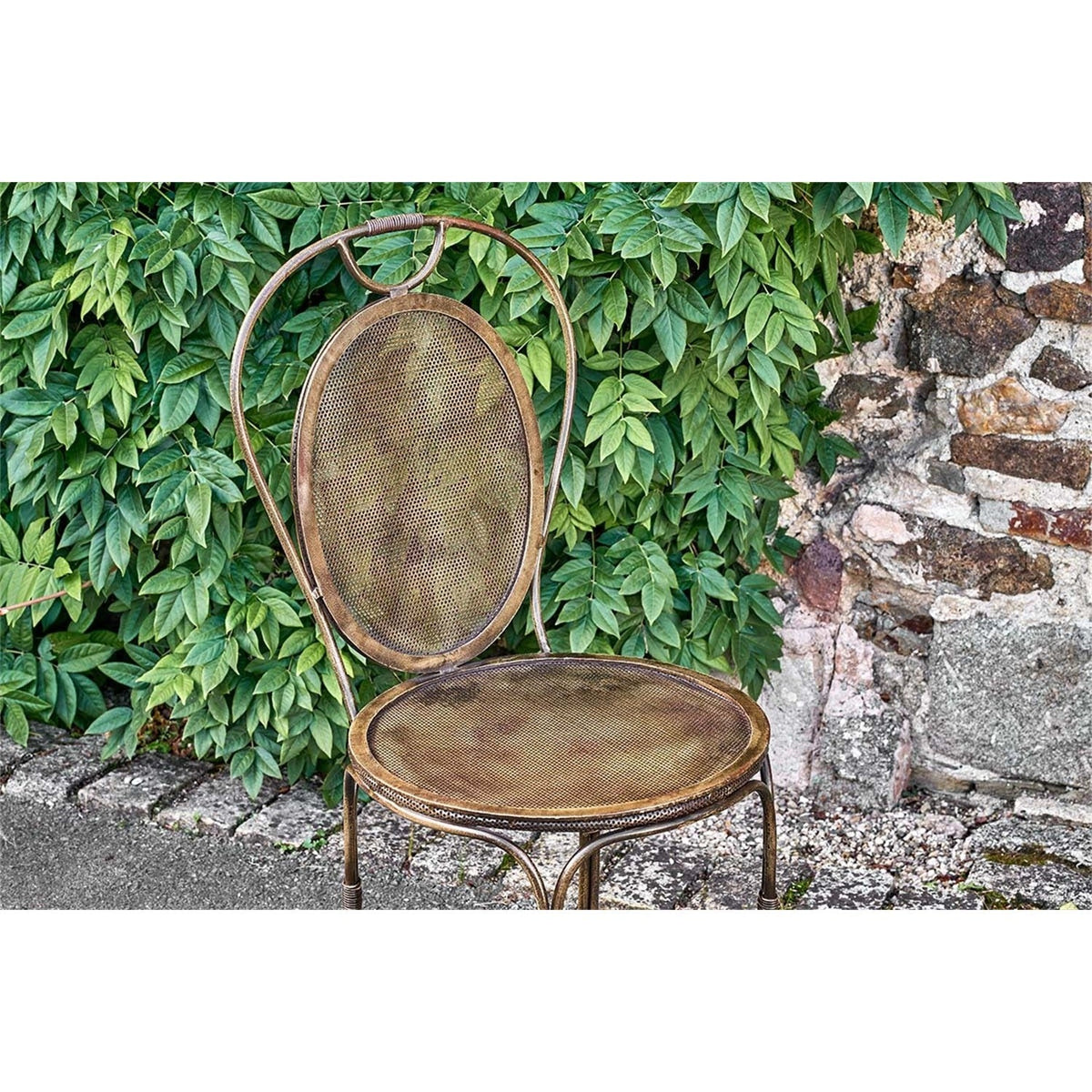 Parwaha Iron Bistro Garden Chair - Rust