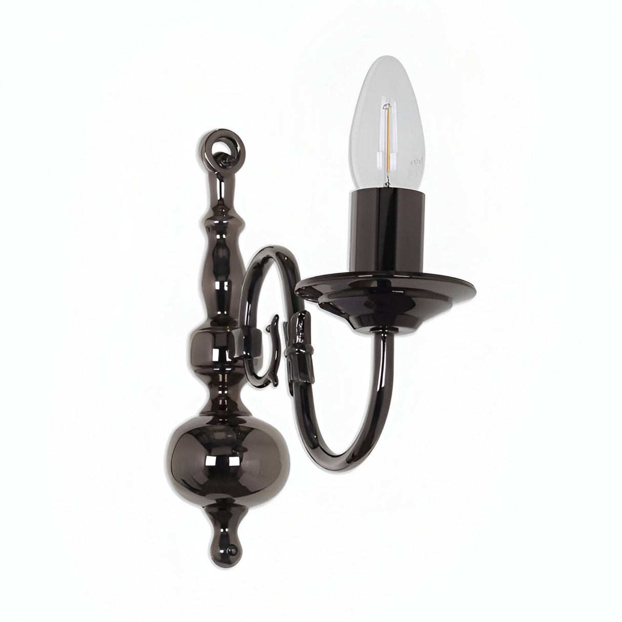 Flessen 1 Light Solid Brass Wall Light - Gunmetal