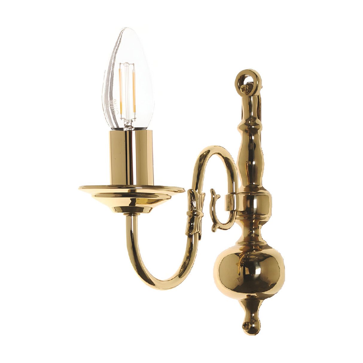 Flessen 1 Light Solid Brass Wall Light - Polished Brass