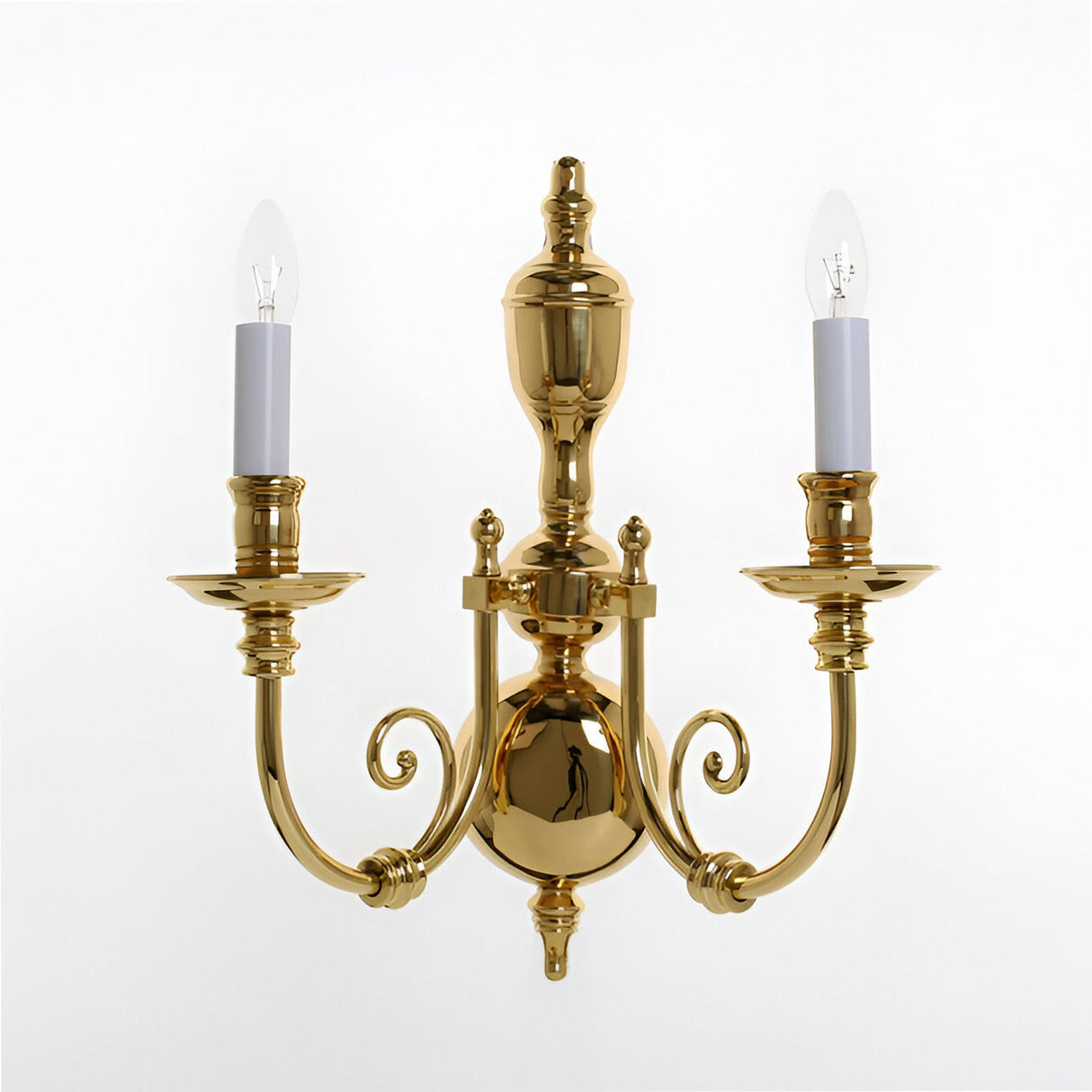 Beveran 2 Light Solid Brass Wall Light - Polished Brass