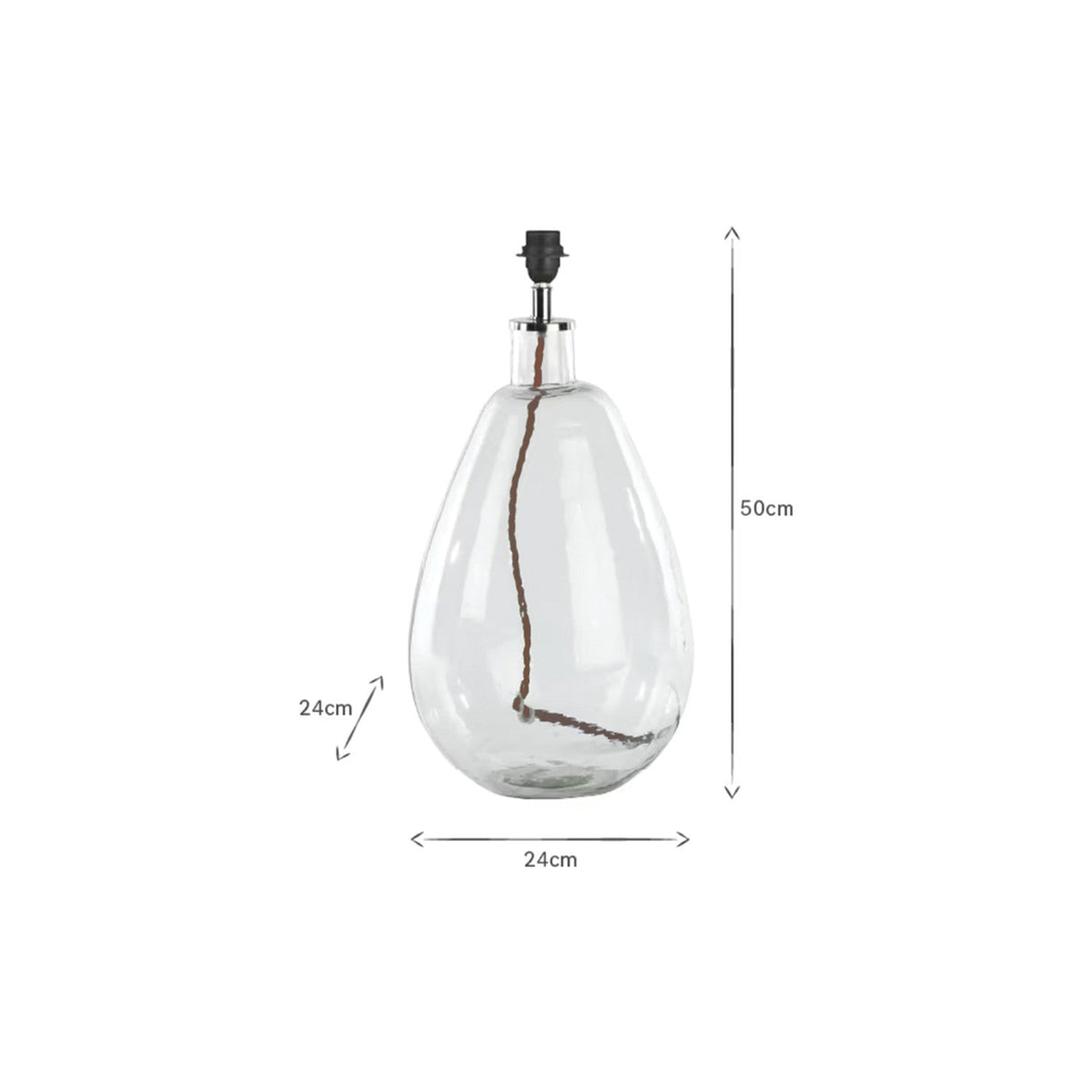 Baba Large Tall Recycled Glass Lamp Base - Clear