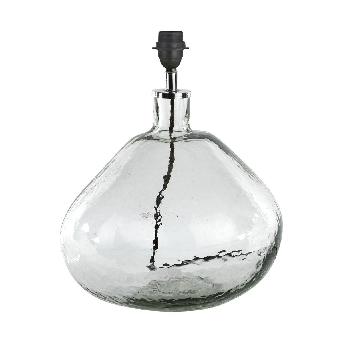 Baba Large Wide Recycled Glass Lamp Base - Clear