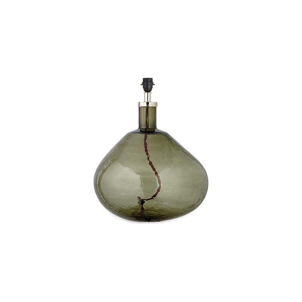 Baba Large Wide Recycled Glass Lamp Base - Green
