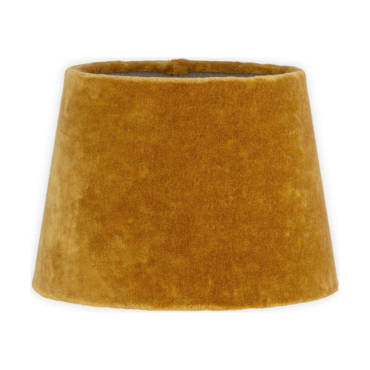 Batakha Small Velvet & Linen Lampshade - Dark Ochre