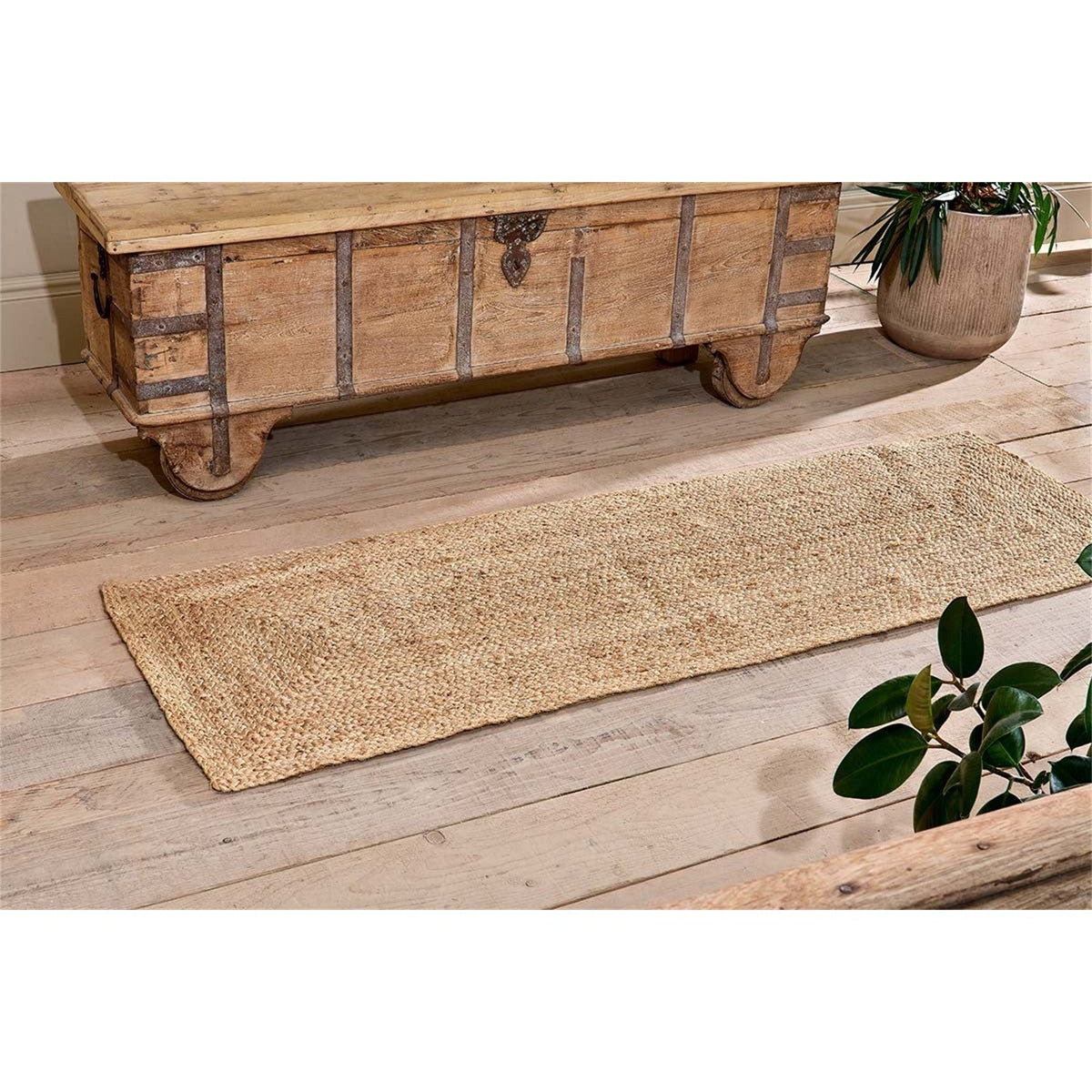 Braided Hemp Runner Rug - Natural