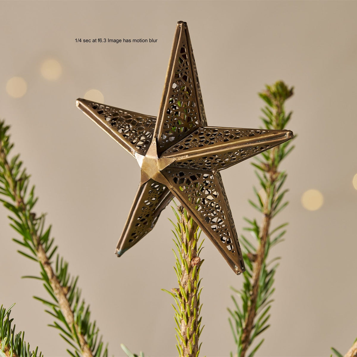Bishakha Star Christmas Tree Topper - Brass