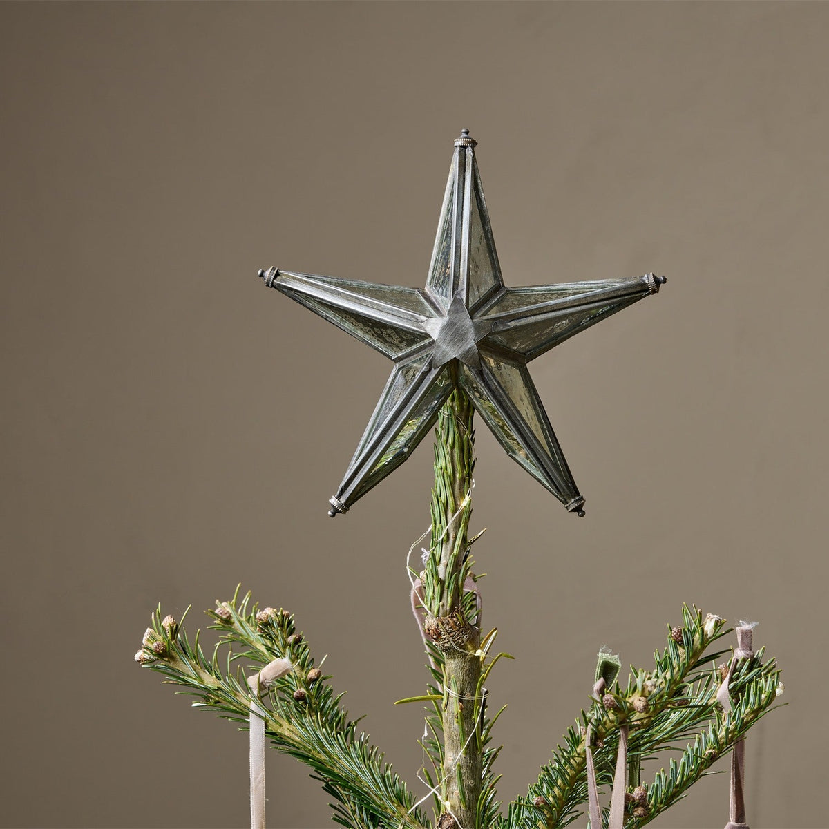 Bakara Star Christmas Tree Topper - Antique Silver