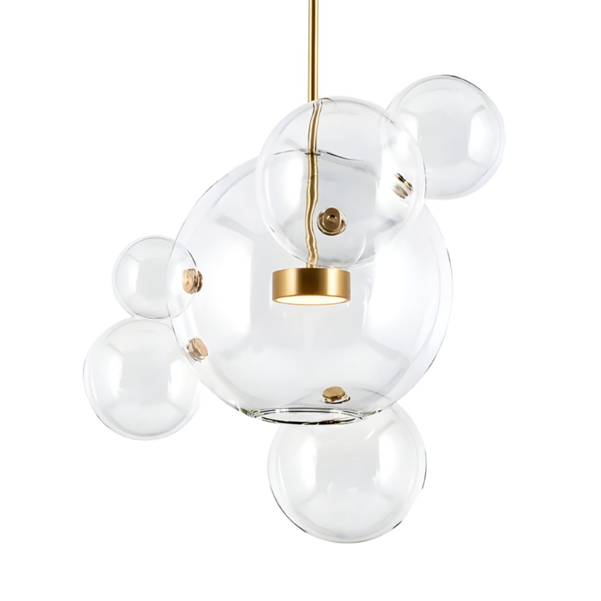 Bubble LED Large Glass Pendant Light - Gold