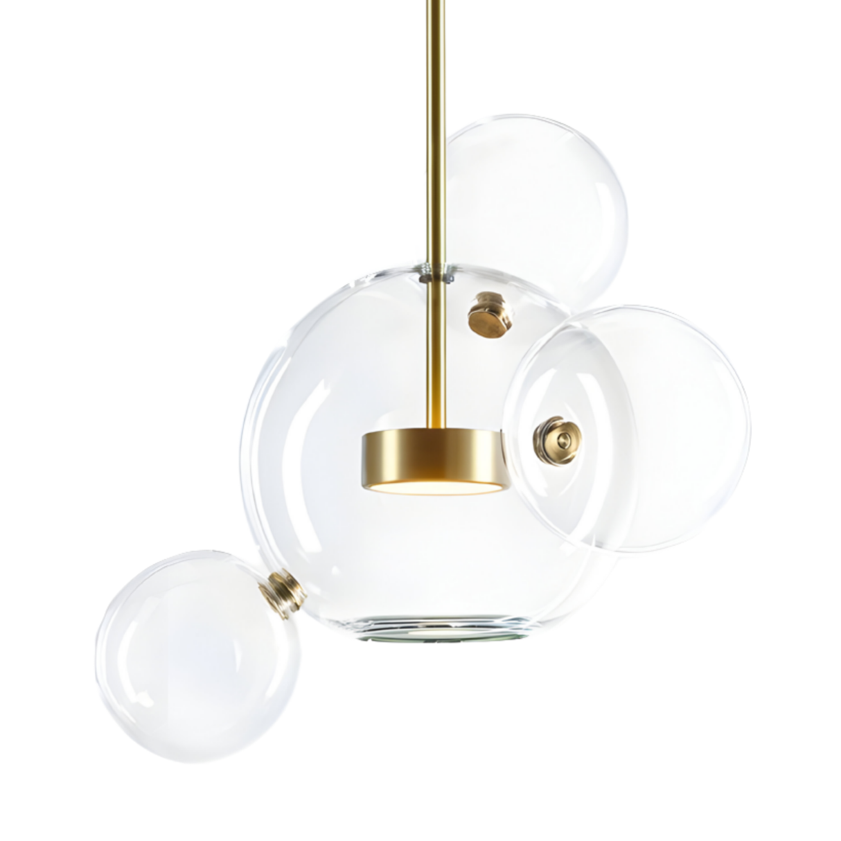 Bubble LED Small Glass Pendant Light - Gold