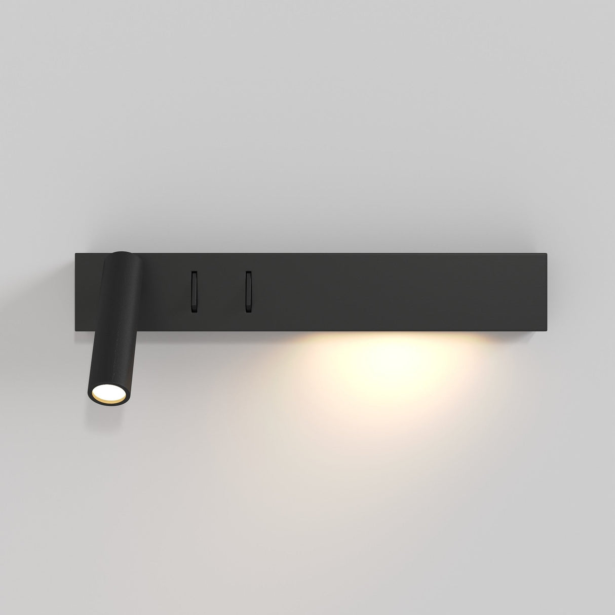 Alternate view of Comodo LED Wall Light, black finish, a perfect choice for sleek, understated lighting