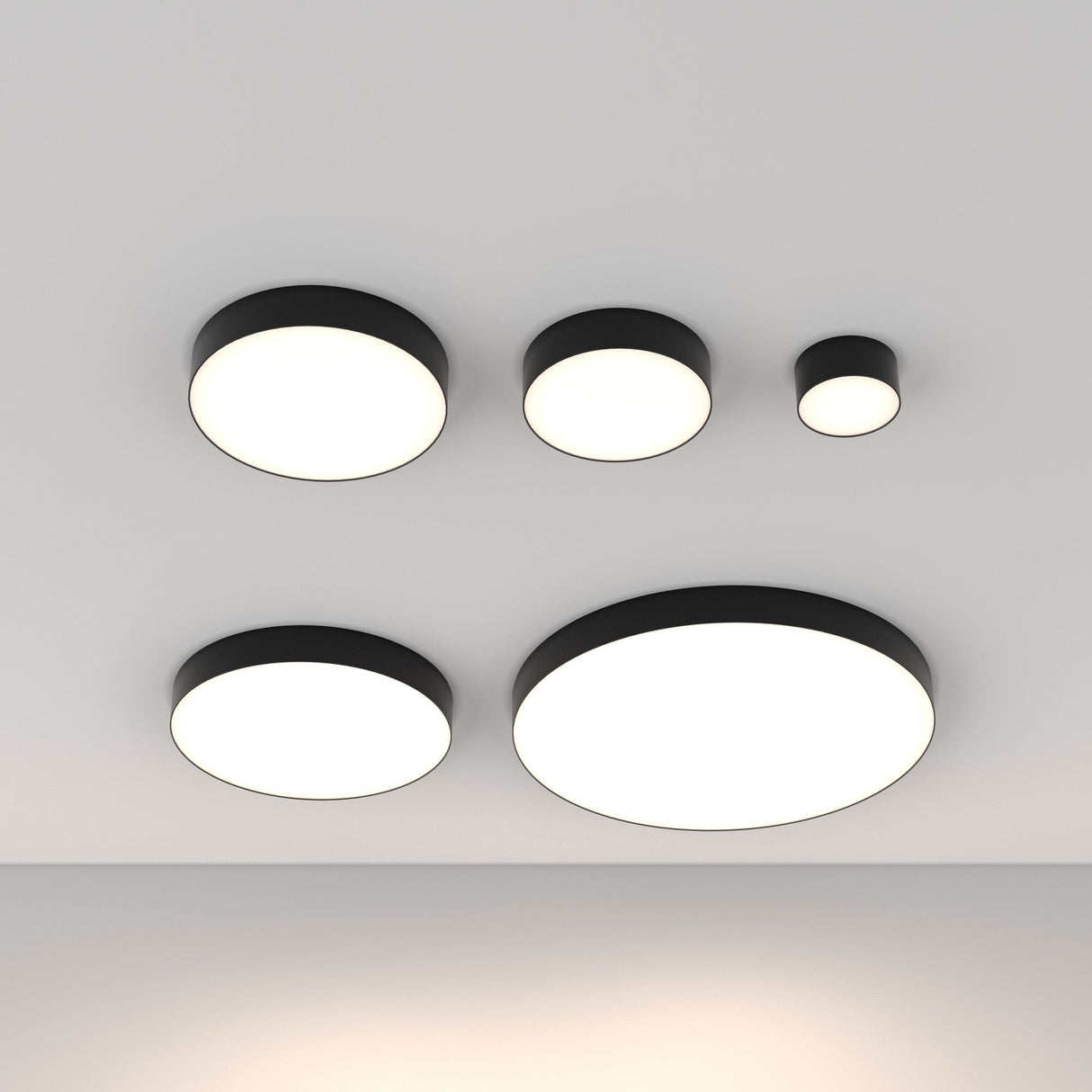 Top view of the Zon black LED downlight, emphasizing its compact and modern design.