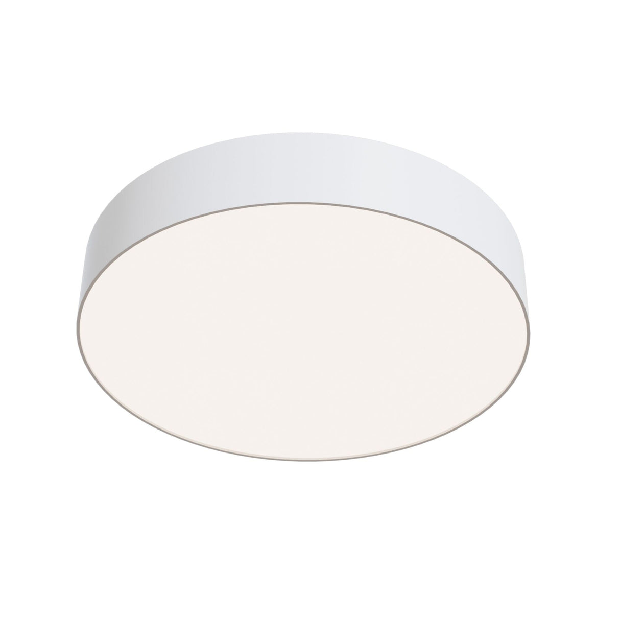 Zon small flush ceiling light in white, providing natural light for enhanced room brightness.