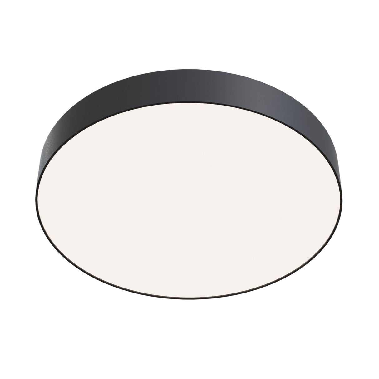 Zon medium flush ceiling light in black with a compact design, suitable for minimalist decor.