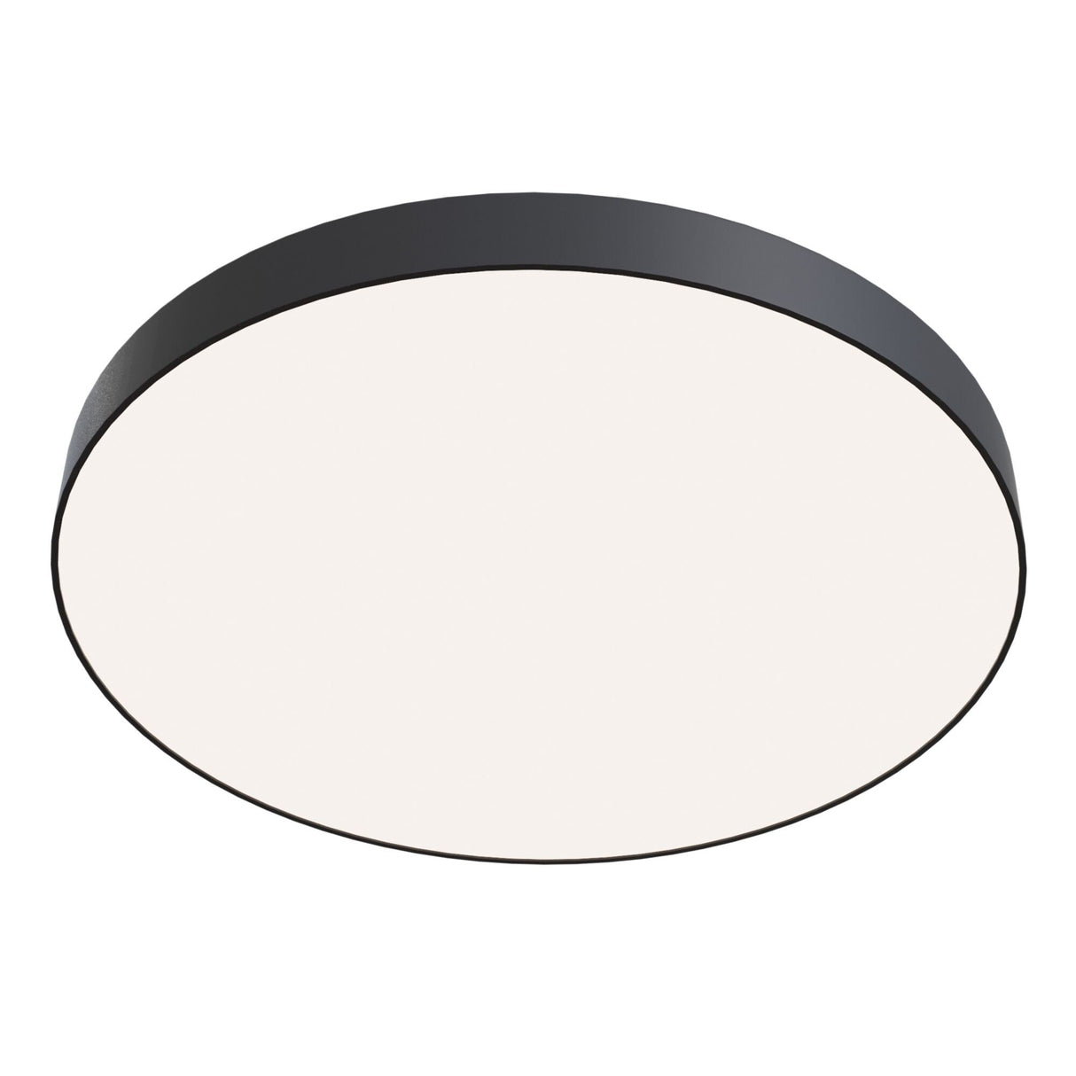 Zon flush ceiling light in black with a sleek, minimalist design to blend seamlessly into modern interiors.