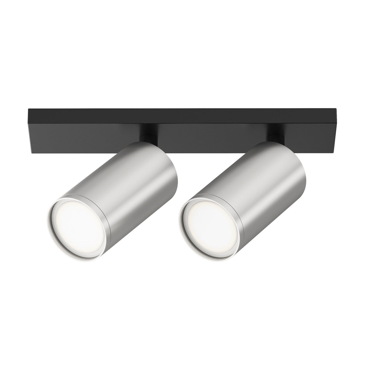 FOCUS S Twin Bar Spotlight in black and matte silver, providing dual-light functionality with a contemporary two-tone design