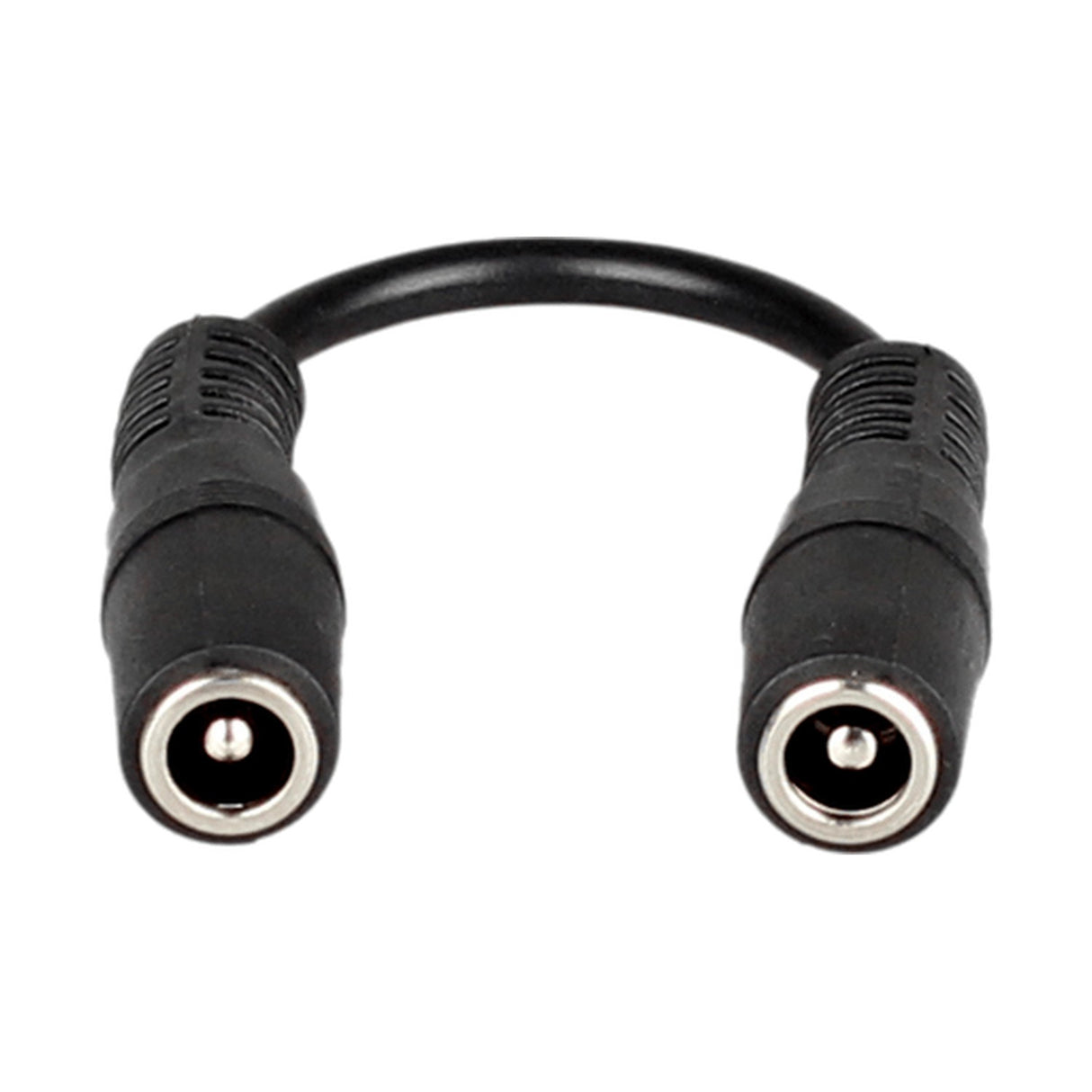 ESP Female DC to DC Coupler with two black 2.1 x 5.5mm female DC sockets joined by a short black cable, shown on a plain white background.
