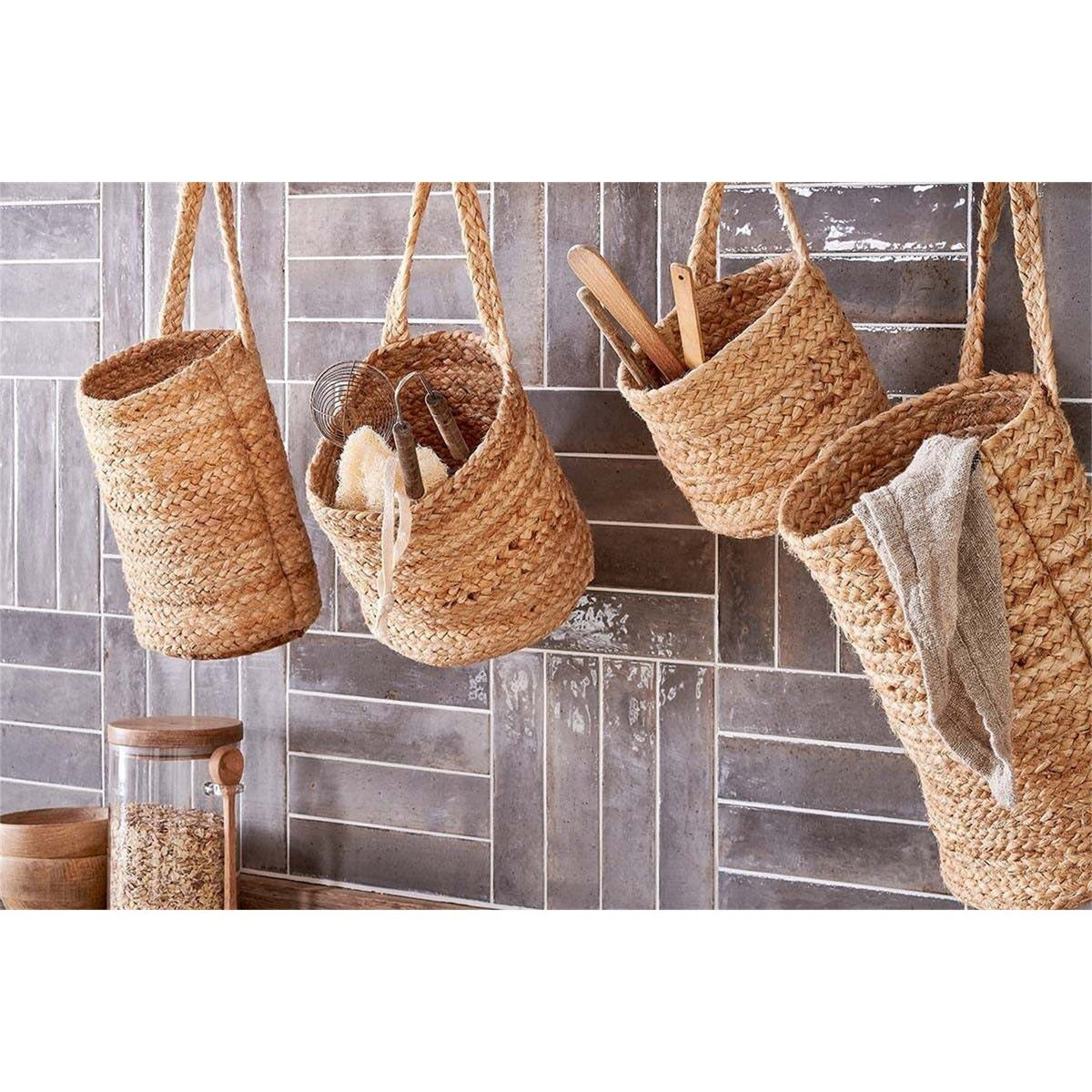 Chapad Large Hemp Wall Hung Storage Basket - Natural