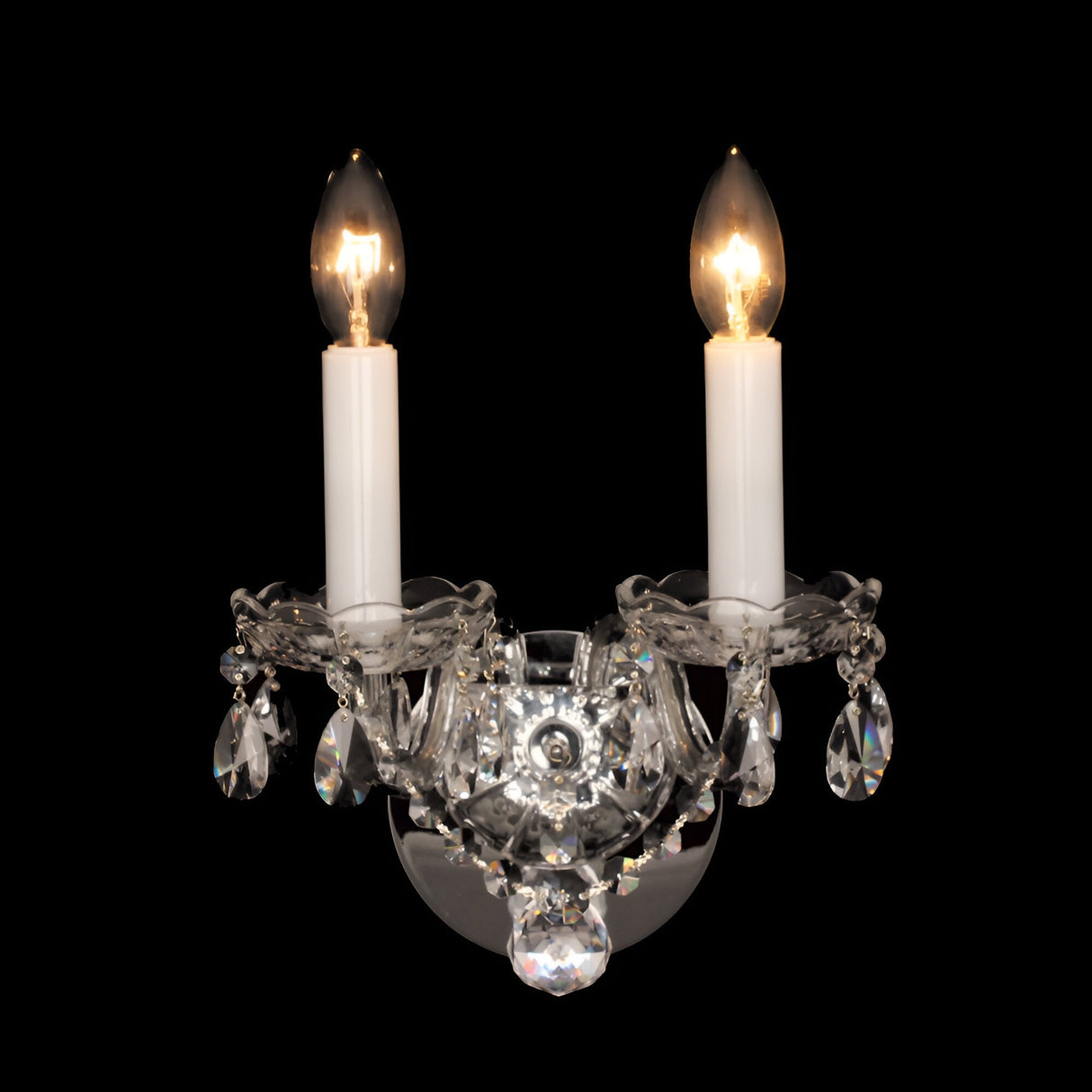 Stellis 2 Light Crystal Czech Republic Wall Light - Chrome