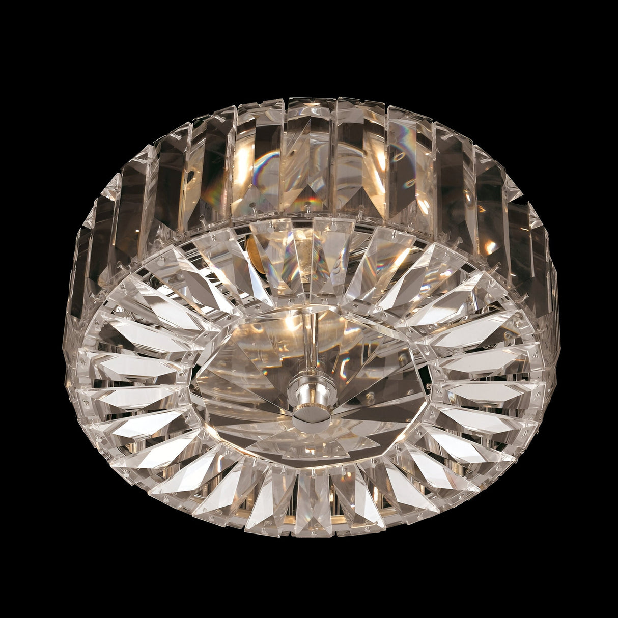Bravia 2 Light Lead Crystal Flush Light - Chrome