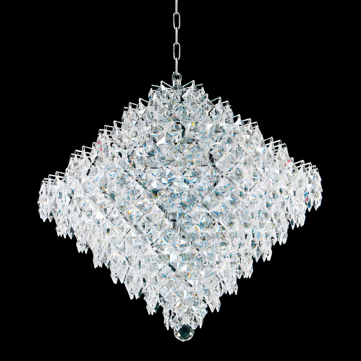 Facet 18 Light Lead Crystal Chandelier - Chrome