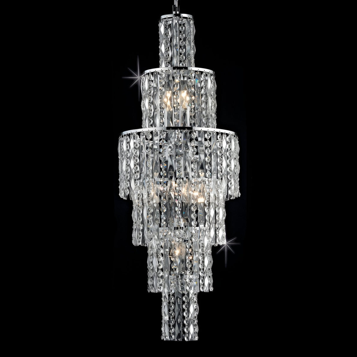 Yorken 6 Light 7-Tier Crystal Chandelier - Chrome