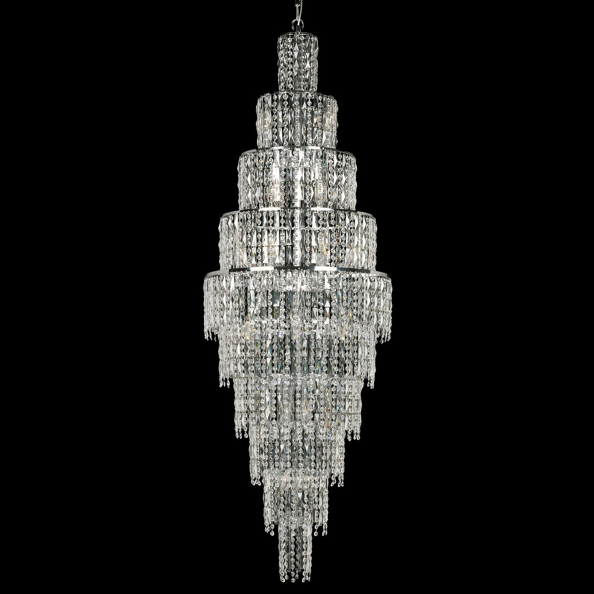 Yorken 24 Light 9-Tier Crystal Chandelier - Chrome