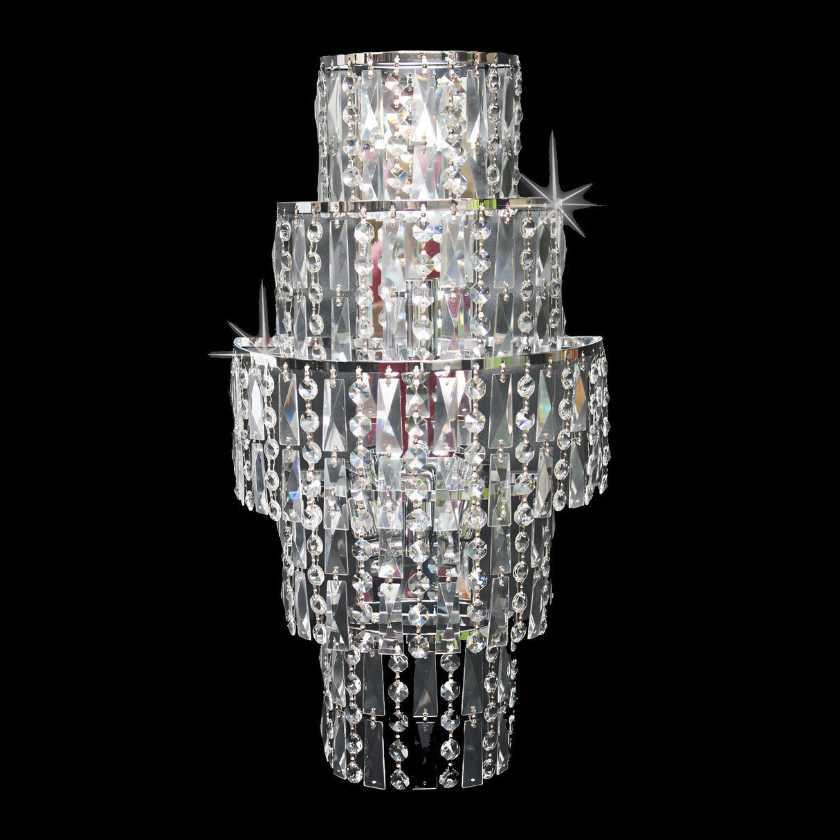 Yorken 3 Light 5-Tier Crystal Wall Light – Chrome