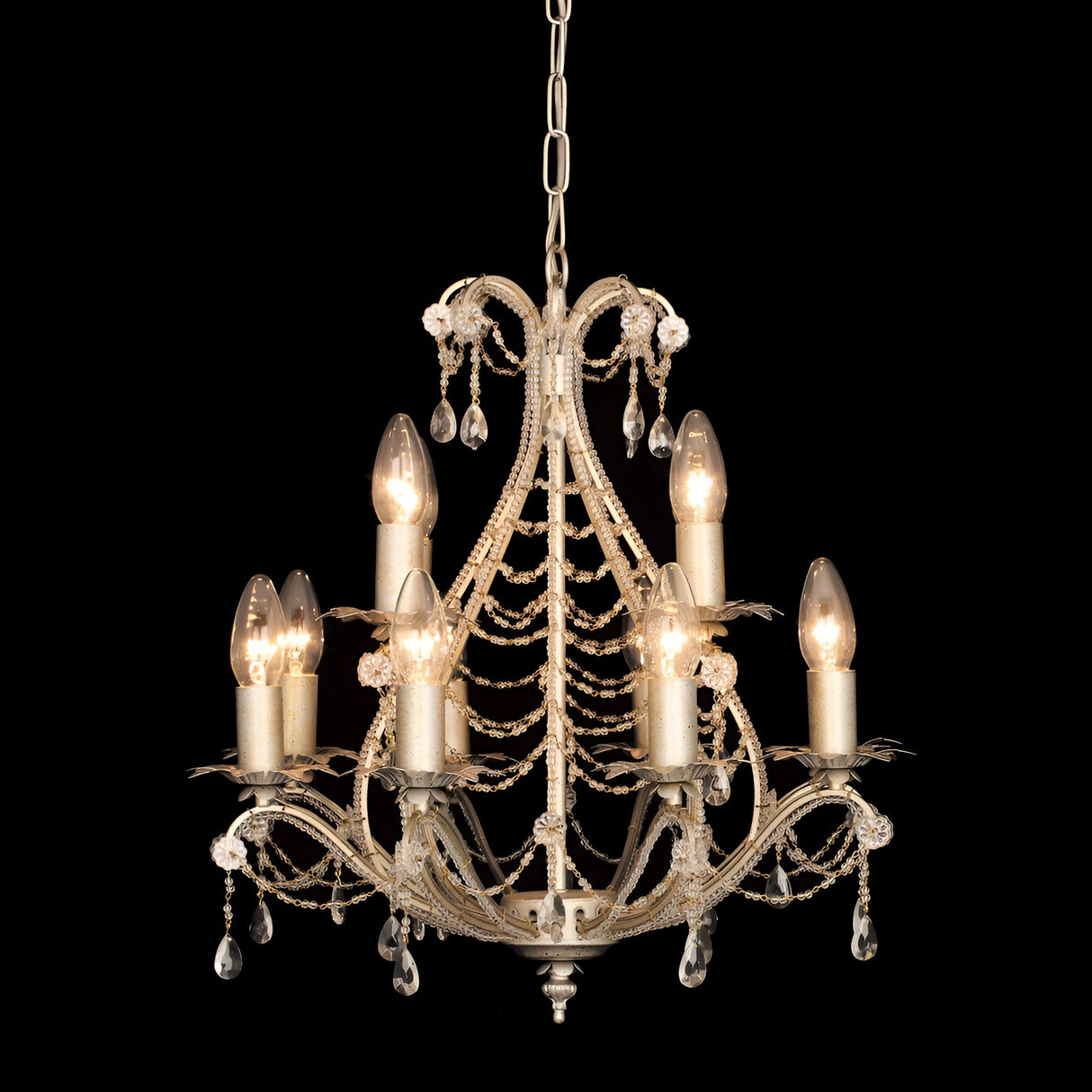 Montara 12 Light Crystal Chandelier - Antique Silver