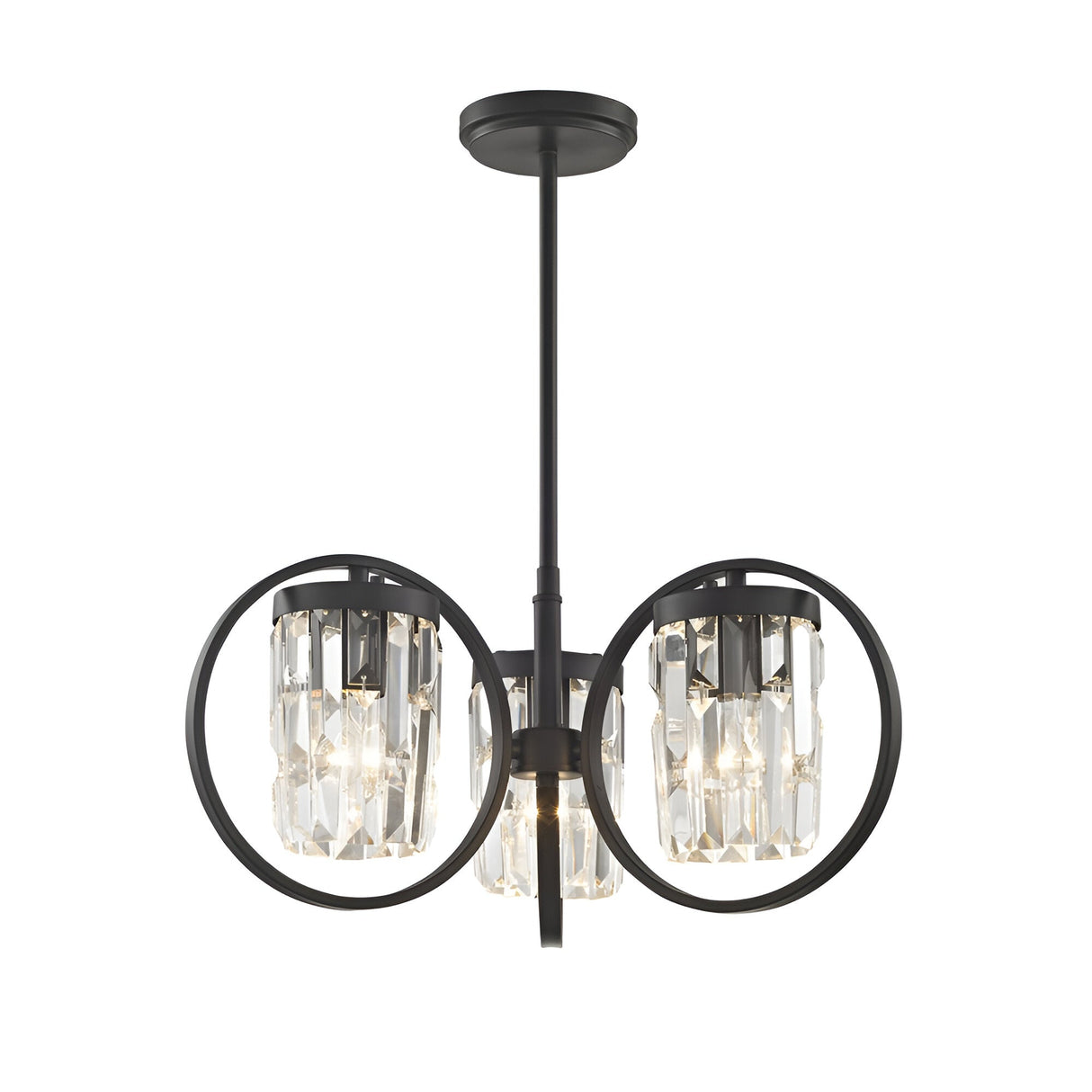 Talvia 3 Light Pendant/Flush Ceiling Light - Black
