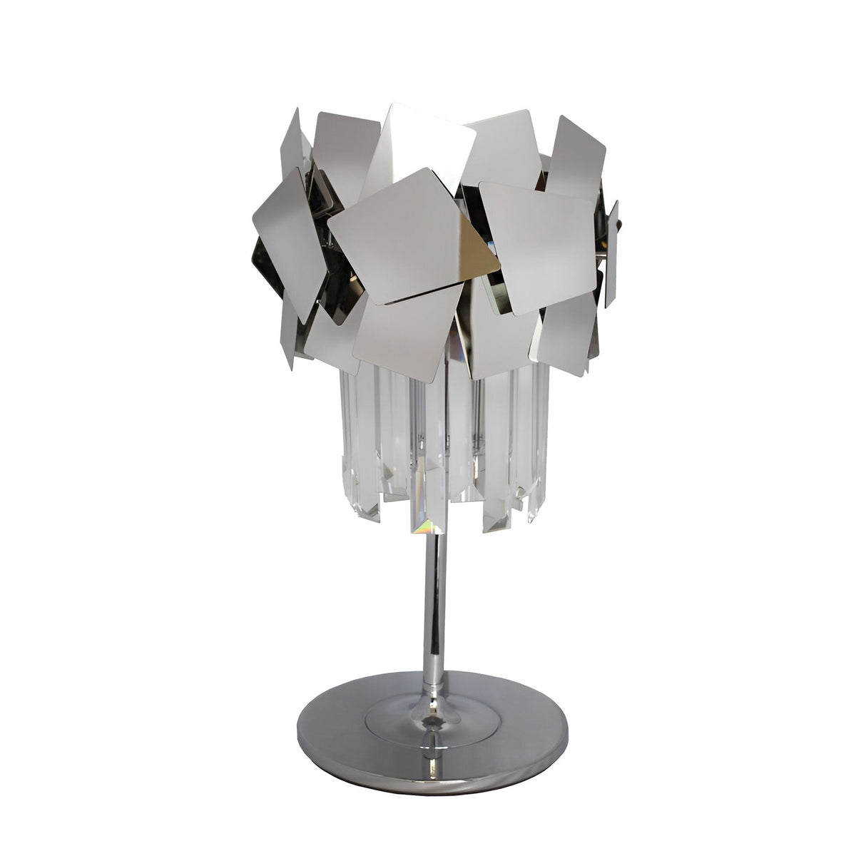 Selia 1 Light Laser Cut Crystal Table Lamp - Chrome