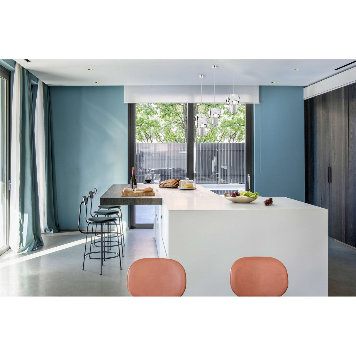 Selia 1 Light Laser Cut Crystal Pendant Light - Chrome