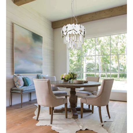 Selia 4 Light Laser Cut Crystal Suspension Light - Chrome