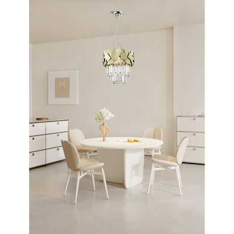 Selia 4 Light Laser Cut Crystal Suspension Light - Gold