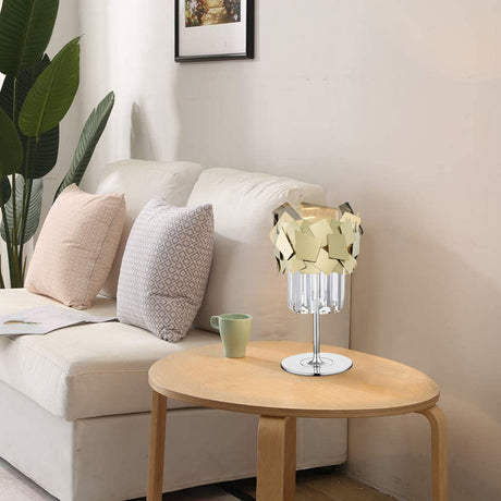 Selia 1 Light Laser Cut Crystal Table Lamp - Gold