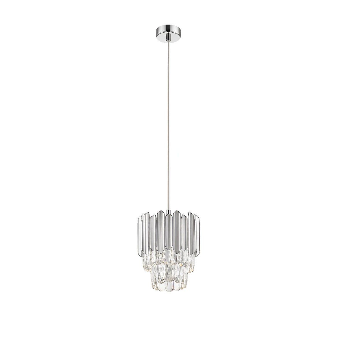 Drift 1 Light Crystal Pendant Light - Chrome