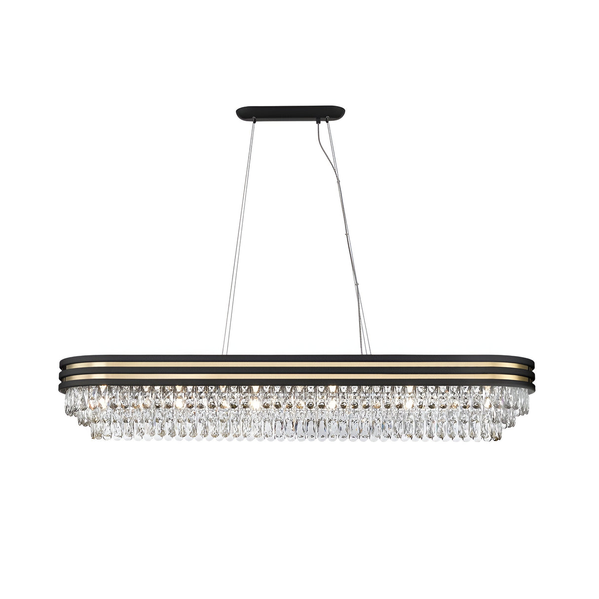 Tides 11 Light Crystal Suspension Light - Black/Gold