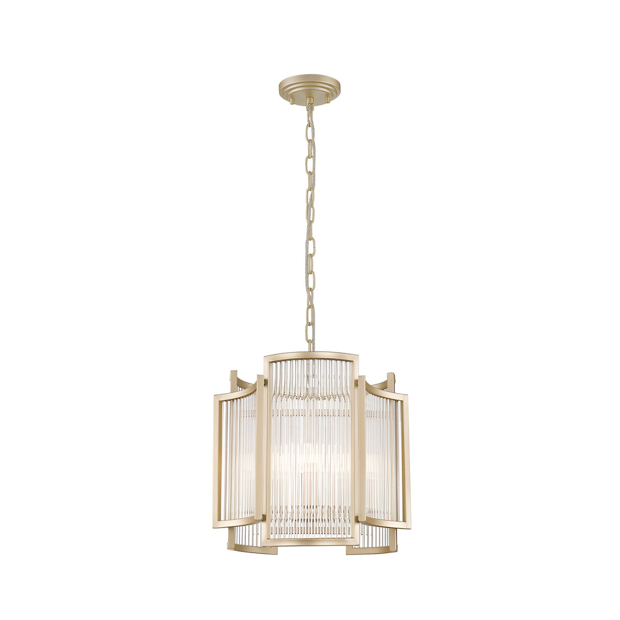 Coral 3 Light Pendant Light - Matt Gold