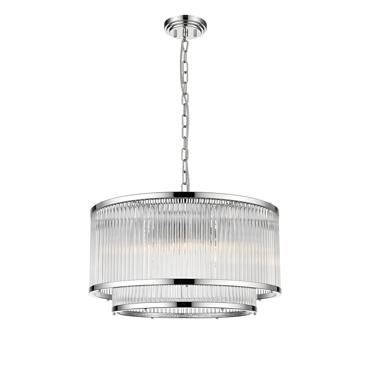 Coral 5 Light 2-Tier Chandelier - Chrome