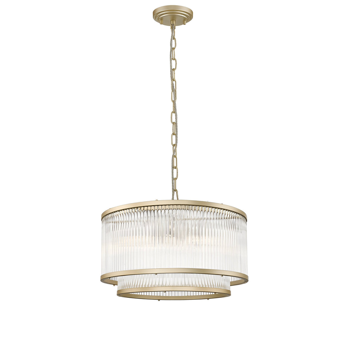 Coral 5 Light 2-Tier Chandelier - Matt Gold
