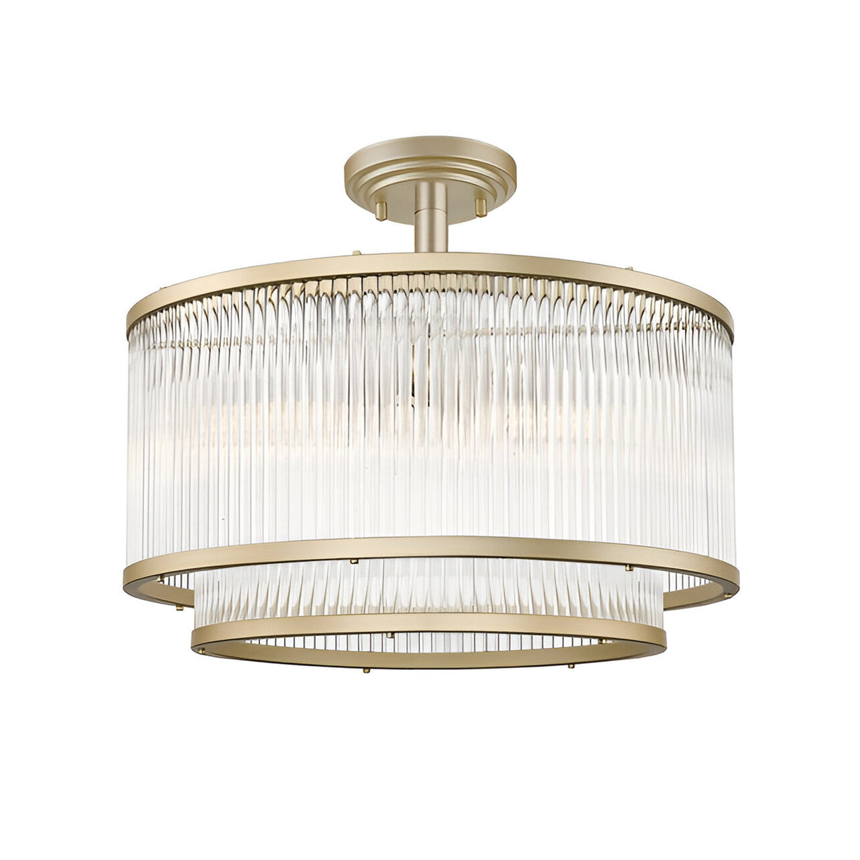 Coral 5 Light 2-Tier Semi-Flush Light - Matt Gold