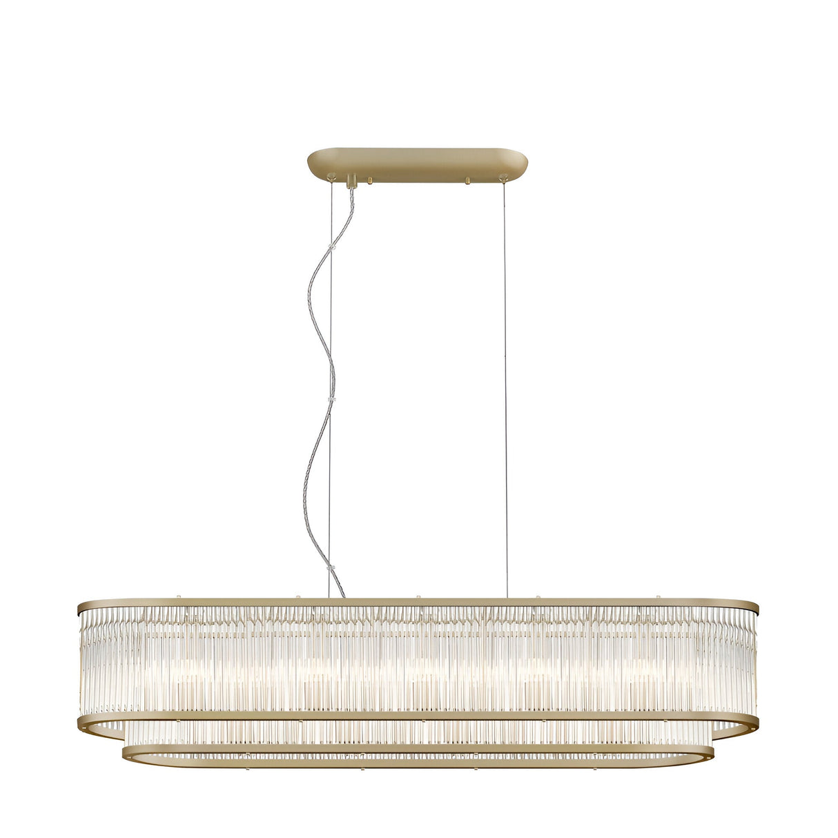 Coral 7 Light Island Suspension - Matt Gold