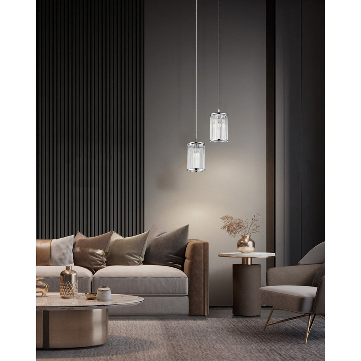 Coral 1 Light Pendant Light - Chrome