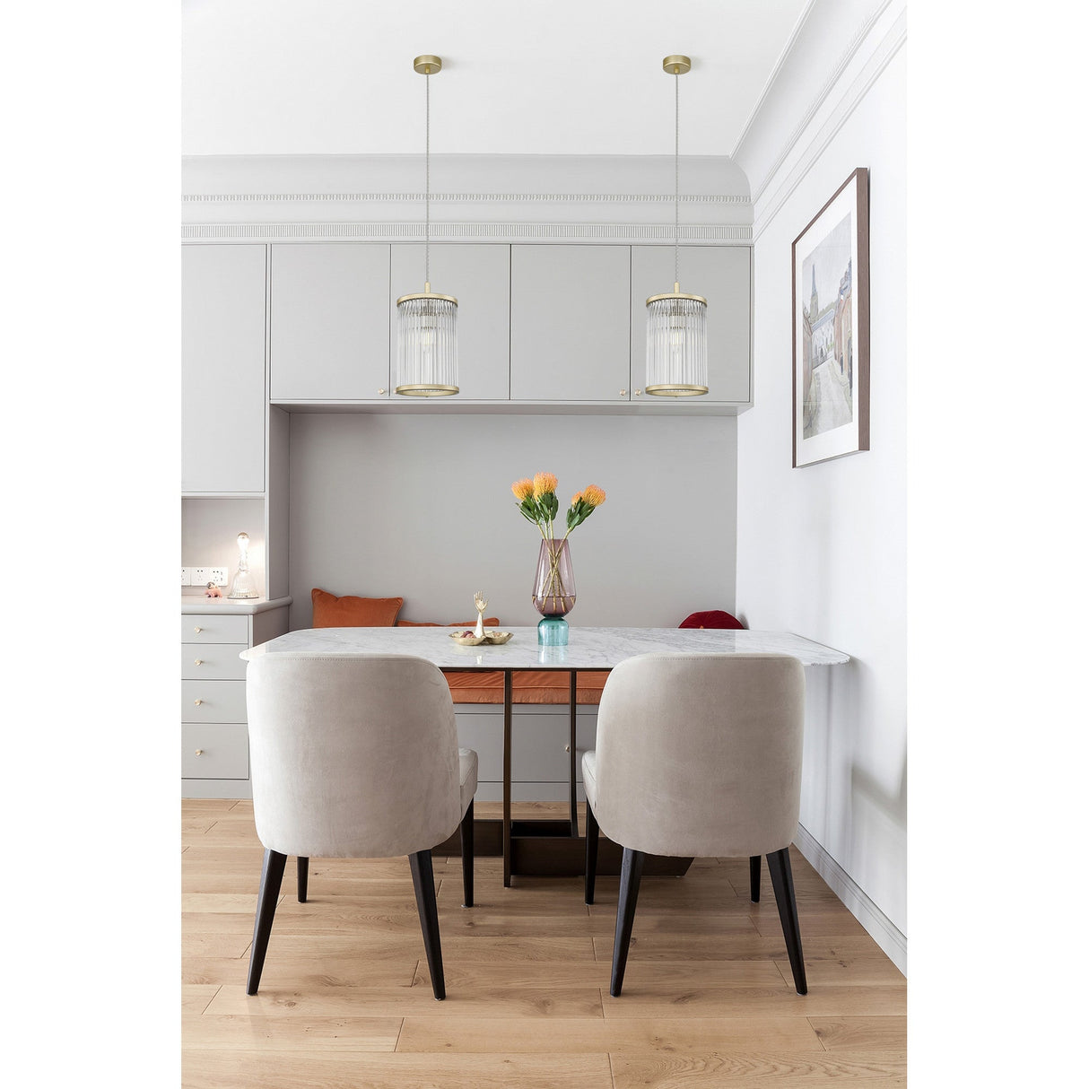 Coral 1 Light Pendant Light - Matt Gold