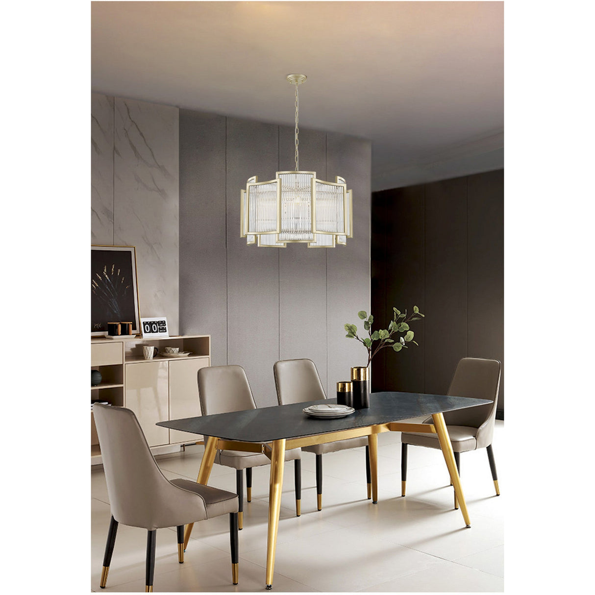 Coral 5 Light Chandelier - Matt Gold